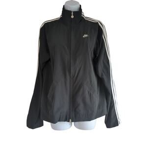 vintage womens nike windbreaker jacket black size medium 8-10 retro